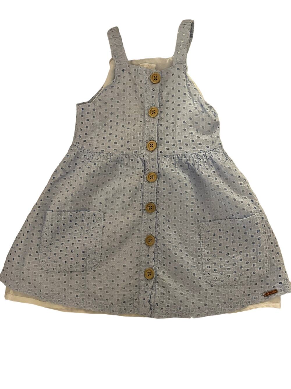 Tahari Blue Eyelet Dress size 5